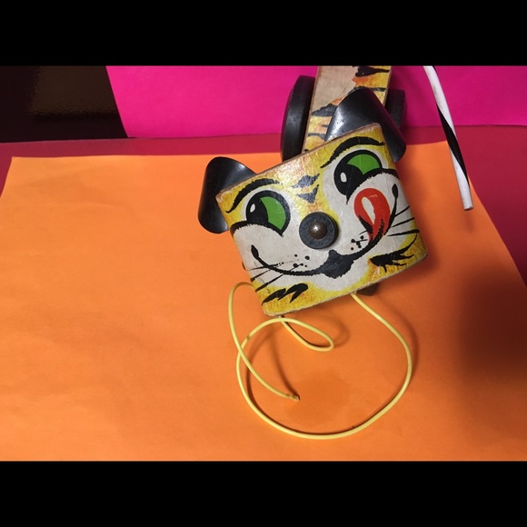 FISHER PRICE 60”s Tawny Tiger Pull Toy #654 - Picture 3 of 16